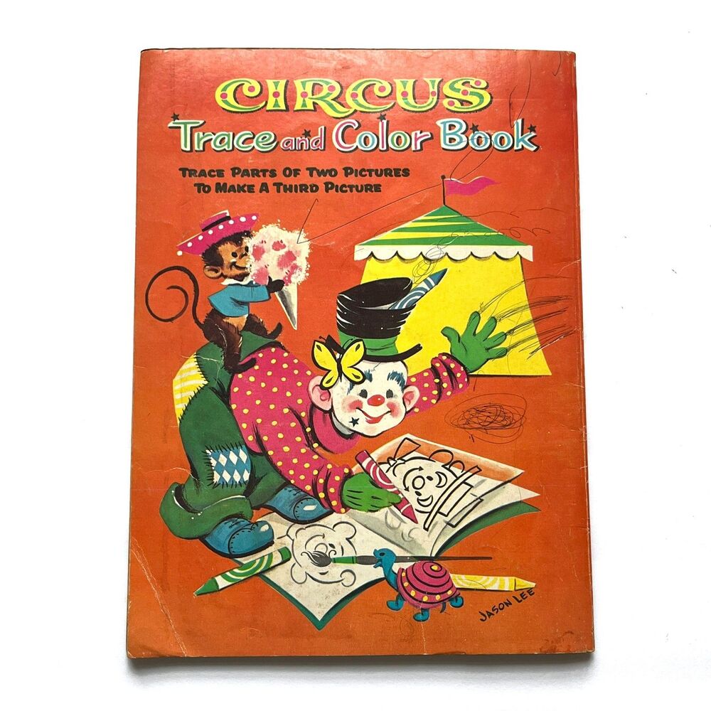 Whitman CIRCUS Trace & Color Book Vintage 1968 #1415